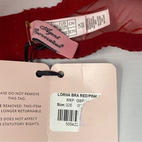 Agent Provocateur Lorna Red Pink Bra NWT - Picture 13 of 14
